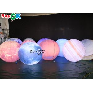 LED Huge Hanging Inflatable Lighting Decoration Eight Planets PVC Material