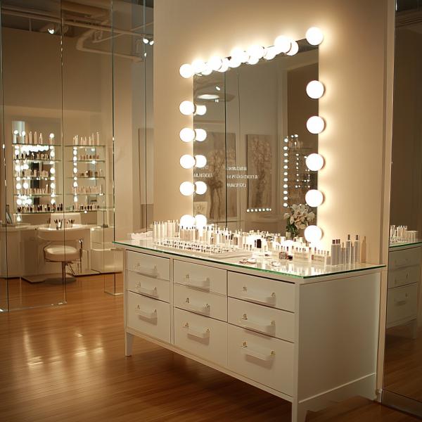 Vanity Makeup Mirror With Lights Cosmetic Mirror With 15 Dimmable LED Bulbs