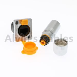 Metal Round Waterproof RJ45 Connector IP65 Environmentally Friendly Materials