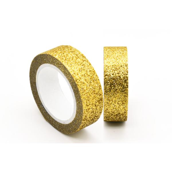 Custom Printed Craft Decorative 15mm Glitter Washi Paper Tape