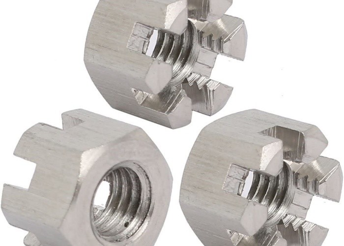 Stainless Steel SS201 Slotted Castle Nut SS304 SS316 Plain Polishing Hexagon