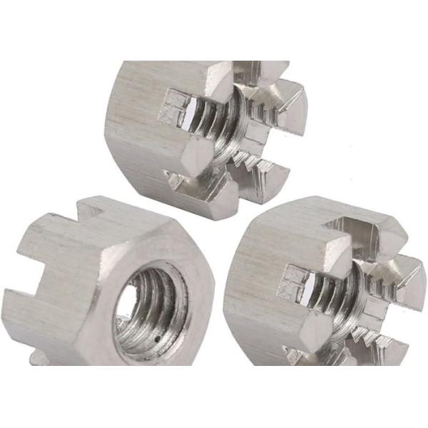 Stainless Steel SS201 Slotted Castle Nut SS304 SS316 Plain Polishing Hexagon