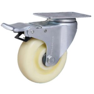 China 125mm Locking Cart Wheels Nylon Casters Lockable Castor Wheels on sale