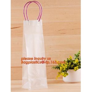 Pvc handle bag for shopping, cosmetic packaging handle zipper top pouch printed