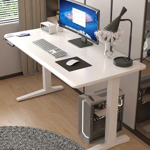 Height Adjustable Electric Table Legs for School Students and More in Brown Dual