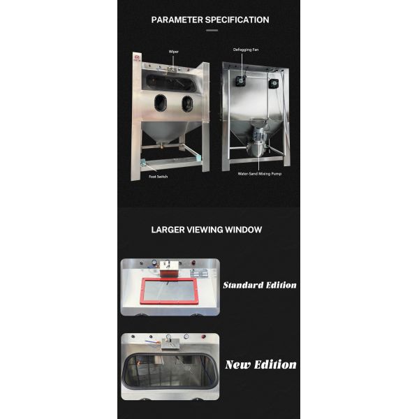Customized Wet Sandblasting Machine with Large Inspection Window