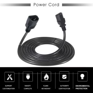 VDE Certified 3Ft IEC C13 to C14 Male to Female Extension Cable for UPS Desktop