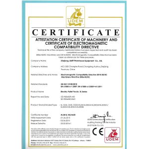 Zhejiang Jialift Warehouse Equipment Co., Ltd. Certifications