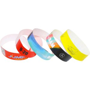 Full Color Custom Security Wristbands , Printing Tyvek Neon Paper Wristbands