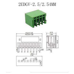 2.54mm Pitch PCB Screw Terminal Blocks Plug + Pin Header 125V 4Amp