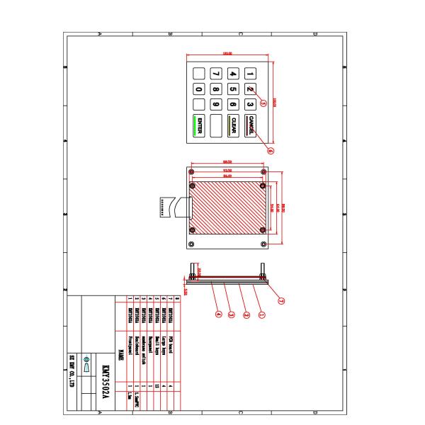 Panel Mounting Keyboard Of ATM Machine 4x4 Keys Metal Numeric Keypad