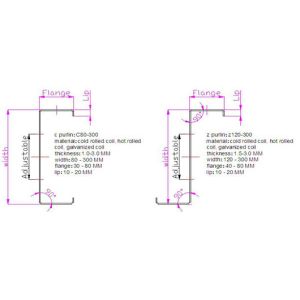 Motor Interchangeable CZ Purlin Roll Forming Machine 18 - 20 Mpa Hydraulic