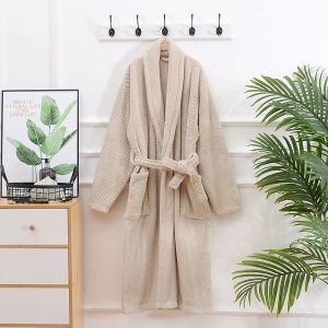Wholesale All Season Knitted Waffle Bathrobe Breathable Quick Dry Knitted Waffle Pajama Set from china suppliers