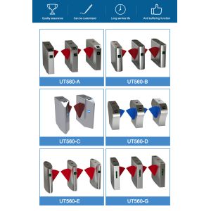 Security Pedestrian Barrier Gate , Automatic Retractable Flap Gate Barrier 24V