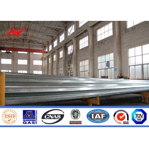 16m 20kn Galvanized Electric Steel Utility Pole With Galvanized Multifunction