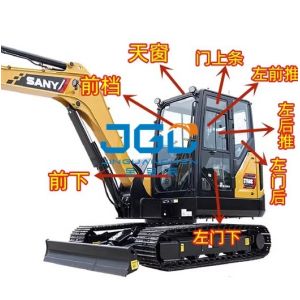 60C 75C Excavator Glass Front Damper Push And Pull The Rear Side Of The Window