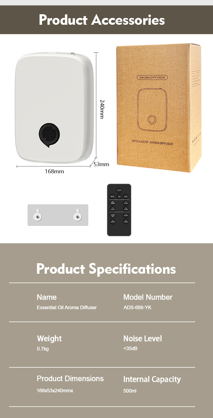 Wall Mounted Ultrasonic Aromatherapy Diffuser Model for Commercial Use