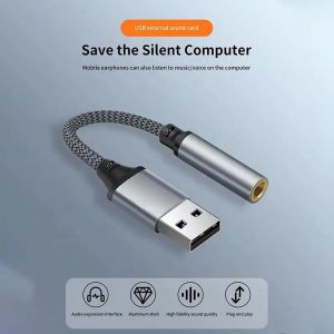Audio Interface USB External Sound Card Microphone Earphone USB To 3.5MM Jack