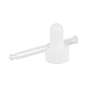 18/410 White Smooth Glass Dropper Caps With Silicone Tip Essential Oil Pipette