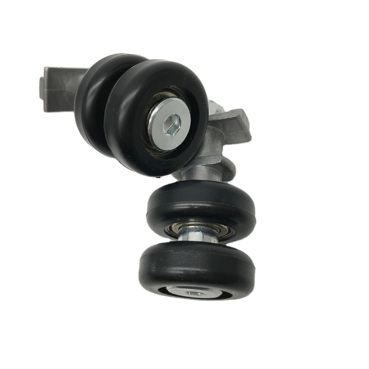 Nylon Round Shape Double Pulley Wheel Aluminium Bracket Sliding Glass Balcony