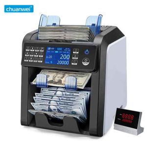 CIS Money Counting Value Counter Machine AL-950 AED RUB 2 Pocket TFT Counterfeit