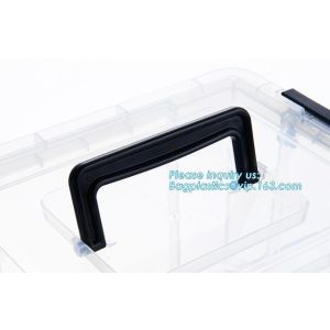 10L Clear Household Reusable Stack Plastic Storage Boxes, Transparent Household