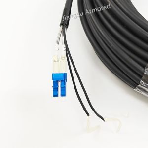 Duplex 7.0mm SM Armored CPRI Patch Cord With Pulling Eye FTTA Patch Cord Black