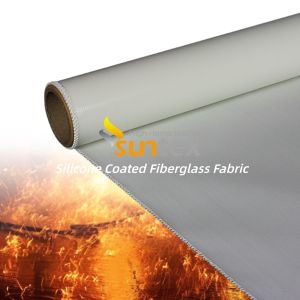 Fireproof Silicone Coated Fiberglass Fabric with Water Repellent and Anti