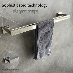 OEM Chrome 24 Inch Towel Bar Square SUS304 Heavy Double Bar Towel Rack