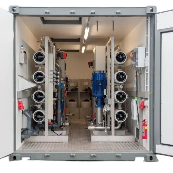 Quality 500m3 Per Day Container Type Reverse Osmosis System with 25000L/Hour Capacity and 40kw Power for Water Treatment for sale