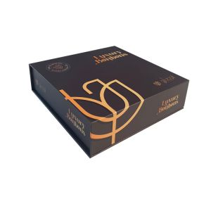 Rigid Cardboard Chocolate Bonbon Packaging Magnetic Closure With Plastic Insert