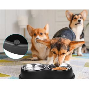 Non Slip Smart Dog Feeders Customized Dog Food Feeders With Stainless Steel