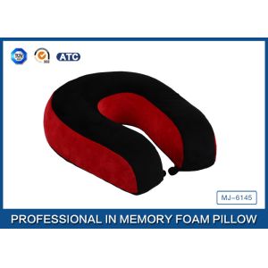 Red And Black Neck Support Memory Foam Pillow U Shaped Travel Pillow For