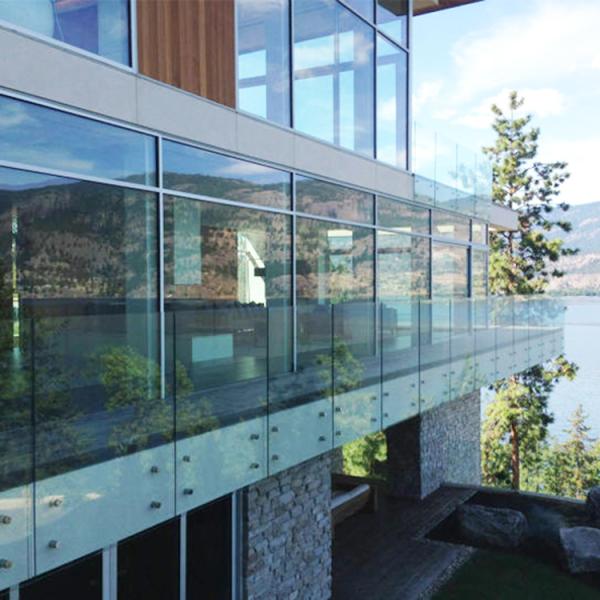 Quality Frameless Glass Balcony Railings with 8-12mm Tempered Glass and 0.8m-1.2m Height Customizable Standoff Railing System for sale