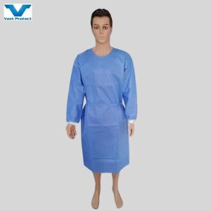China Navy SMS Protective Disposable Medical Surgical Gown for Medical Barrier Precautions on sale
