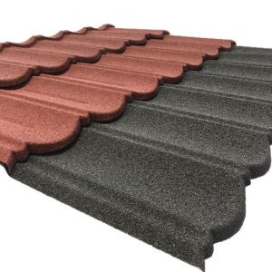 China Classic Stone Coated Roof Tiles Color Stone Coated Bond Tile AZ70 Stone Coated Metal Tile 50 Years Warranty Wave Tile on sale