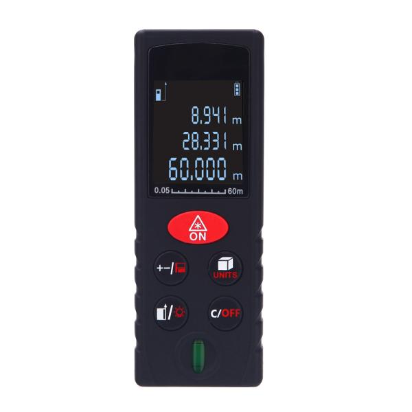 Quality Handheld 60m Digital Laser Distance Meter Rangefinder Measure Diastimeter Area Volume Pythagorean Theorem Tester Tool for sale