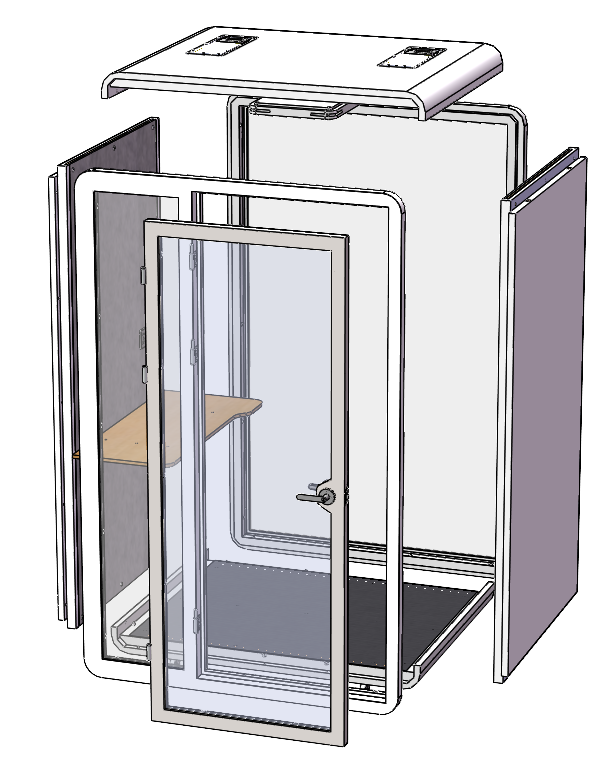 Portable Soundproof Booth with High Sound Insulation and LED Lighting for Office