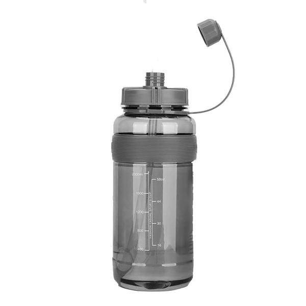2L Large Capacity Plastic Water Bottle Straw Bottle ‎Glossy Finish
