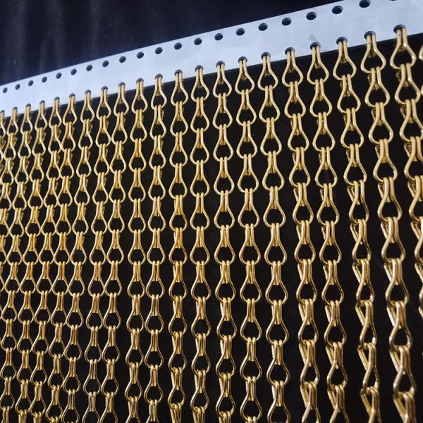 Custom Color Decorative Aluminum Double Hook Fly Screen Mesh Curtain For Space