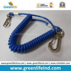 Wholesale Solid Blue Plastic Elastic Spring Belt Coil Bungee Lanyard from china suppliers
