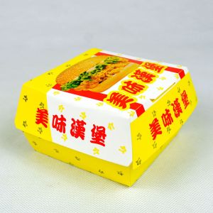 Food Grade Disposable Paper Box Hamburger Packaging Box With Customized Logo
