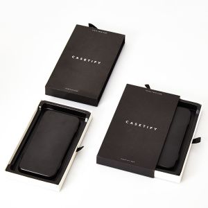 Customized Logo Black Cardboard Mobile Phone Case Packaging Drawer Box