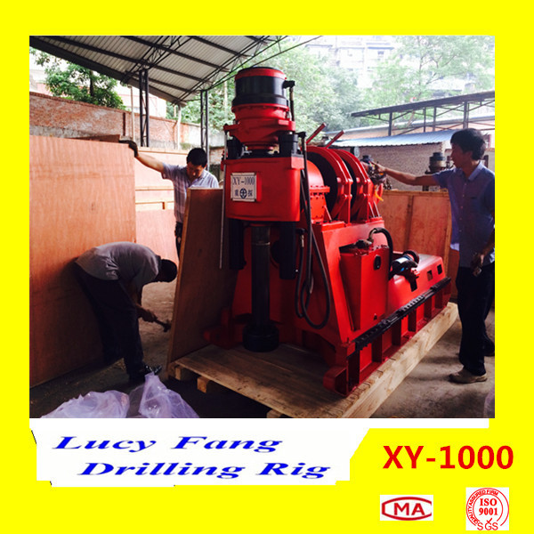China Hot Sale XY-1000 Powerful Skid Mounted Diamond Core Drilling Rig with 1200