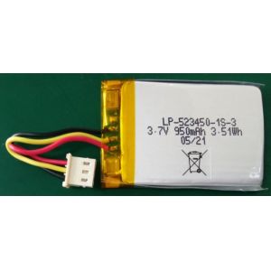 Factory Price LP-523450P-1S-3 3.7V 950mAh Lithium Polymer Battery Pack