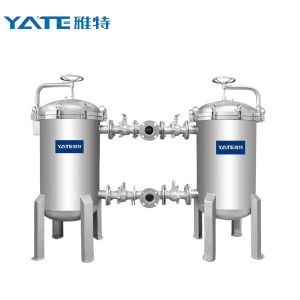 PP / PE Filter Material Stainless Steel Duplex Bag Filter Housing for Juice