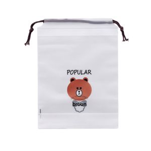 Underwear Plastic String Bag , CPE Clear Vinyl Drawstring Bags