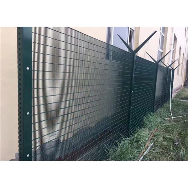 Grey Steel Fence Panel 358 Military Garden Fence Wire Mesh 3m Height
