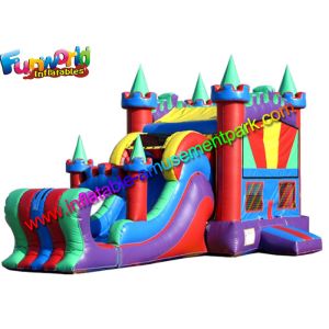 Wholesale Turrets Colorful Commercial Bouncy Castles Slide 5 x 4 Meters for Girl from china suppliers