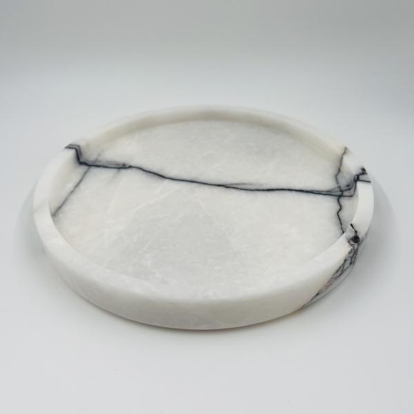 4pcs Marble Bathroom Accessories Set With White Round Shape